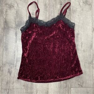Y2k style velvet spaghetti strap tank top juniors medium.